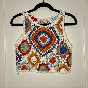 Altar’d State | American Pie Crochet Crop Top Size Medium